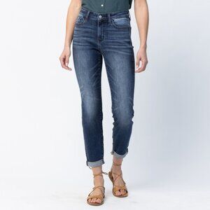Judy Blue Mid Rise Core Cuffed Slim Fit Jeans Reg & Plus